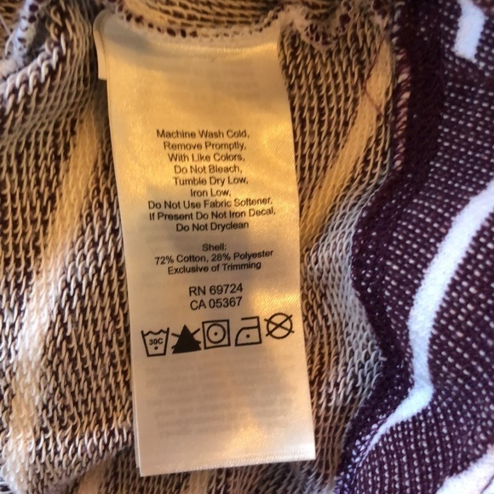 Columbia Women’s Medium Maroon and White‎ Striped Hoodie - Picture 5 of 6